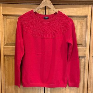Talbots Vibrant Red Textured Knit Women's Cashmere Blend Sweater